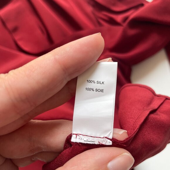 Ramy Brook Martie Cold Shoulder Silk Top Brick Red Size Medium - Picture 5 of 7